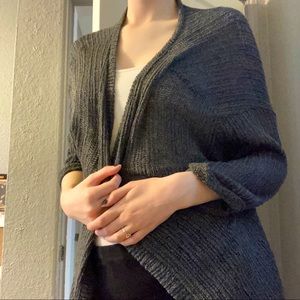 Grey lightweight short sleeve cardigan